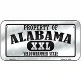 Property Of Alabama Novelty Metal License Plate 6" x 3" (BP)