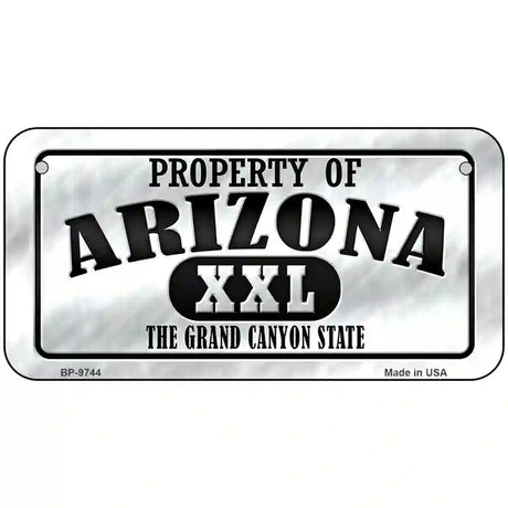 Property Of Arizona Novelty Metal License Plate 6" x 3" (BP)