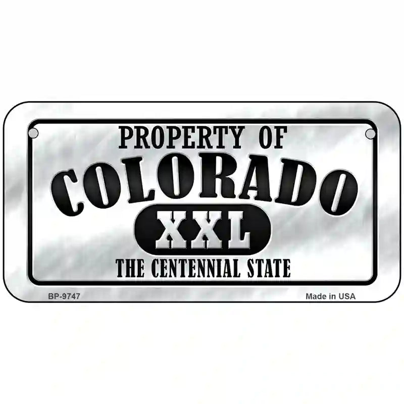 Property Of Colorado Novelty Metal License Plate 6" x 3" (BP)