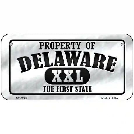 Property Of Delaware Novelty Metal License Plate 6" x 3" (BP)