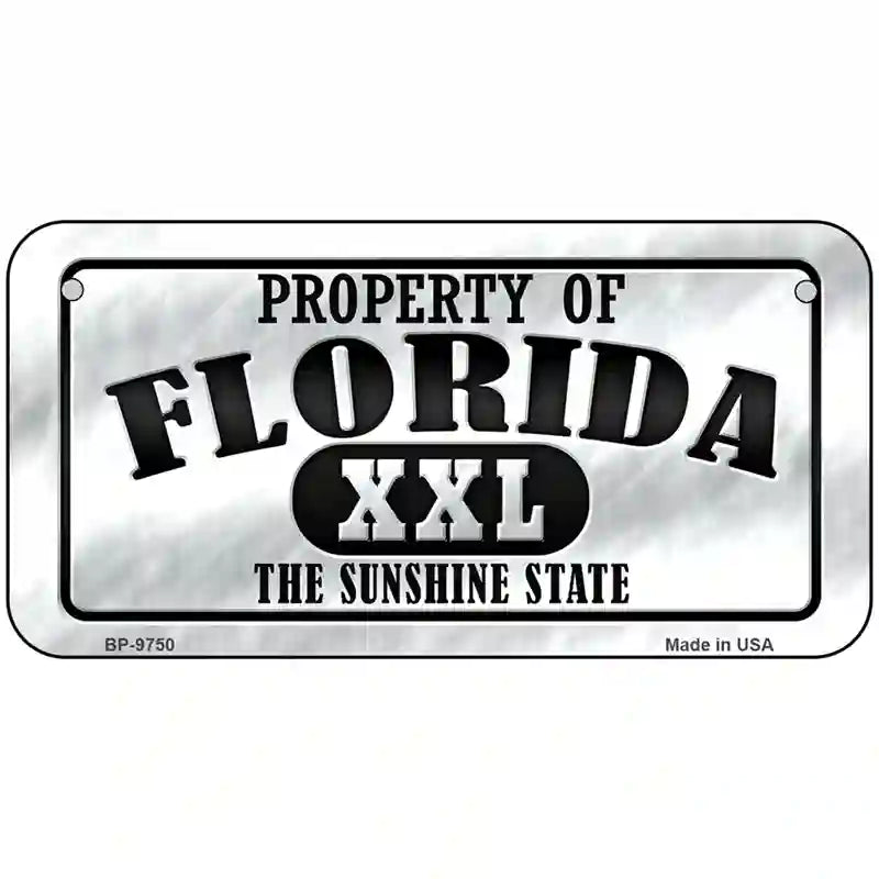 Property Of Florida Novelty Metal License Plate 6" x 3" (BP)