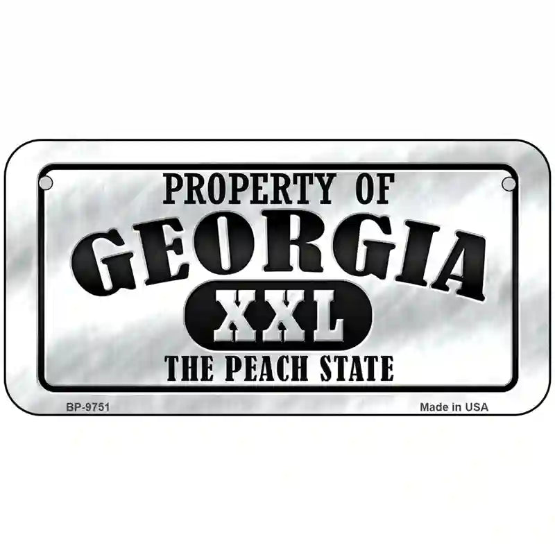 Property Of Georgia Novelty Metal License Plate 6" x 3" (BP)