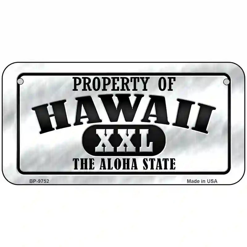 Property Of Hawaii Novelty Metal License Plate 6" x 3" (BP)