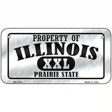 Property Of Illinois Novelty Metal License Plate 6" x 3" (BP)