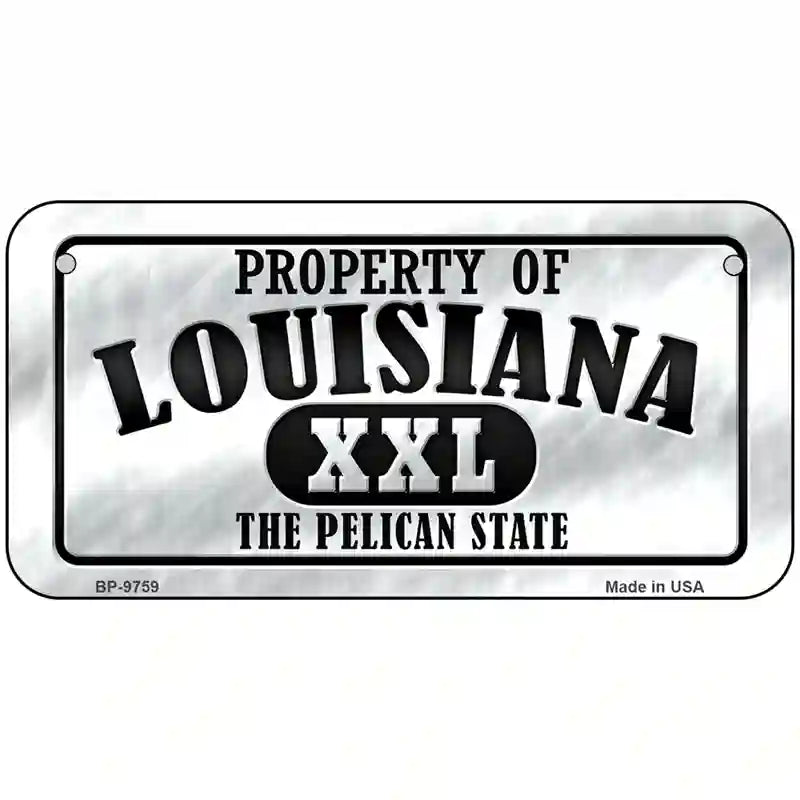 Property Of Louisiana Novelty Metal License Plate 6" x 3" (BP)