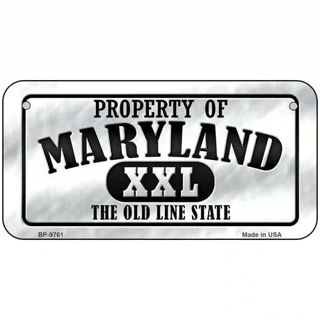 Property Of Maryland Novelty Metal License Plate 6" x 3" (BP)