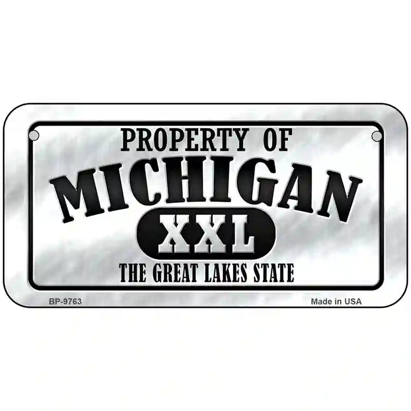 Property Of Michigan Novelty Metal License Plate 6" x 3" (BP)