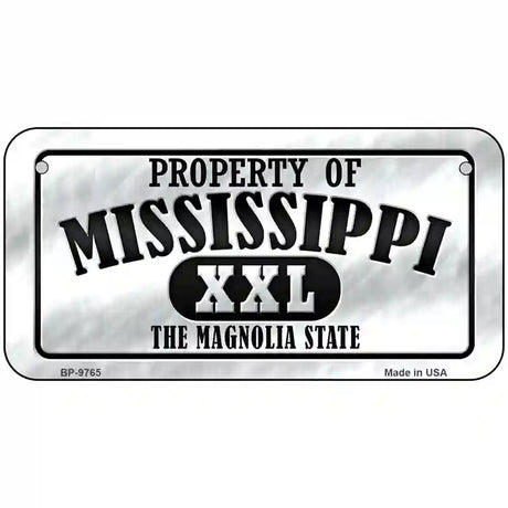 Property Of Mississippi Novelty Metal License Plate 6" x 3" (BP)