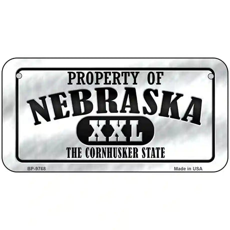 Property Of Nebraska Novelty Metal License Plate 6" x 3" (BP)