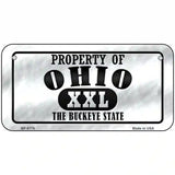 Property Of Ohio Novelty Metal License Plate 6" x 3" (BP)