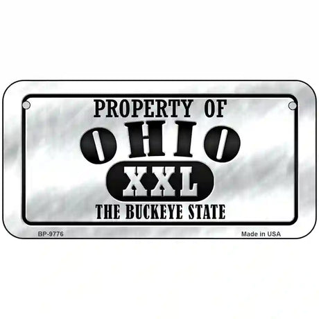 Property Of Ohio Novelty Metal License Plate 6" x 3" (BP)