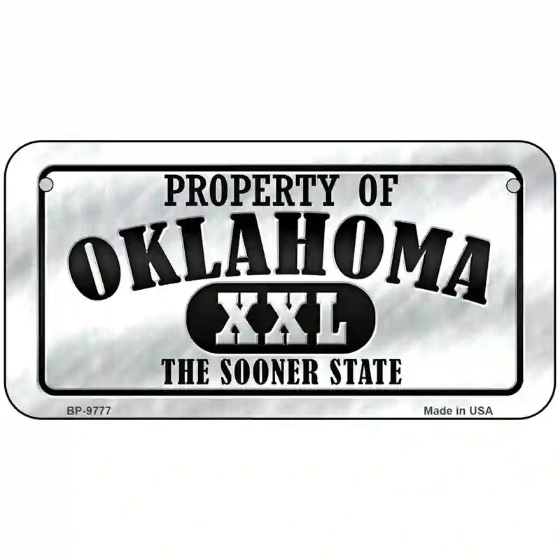 Property Of Oklahoma Novelty Metal License Plate 6" x 3" (BP)