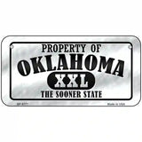 Property Of Oklahoma Novelty Metal License Plate 6" x 3" (BP)