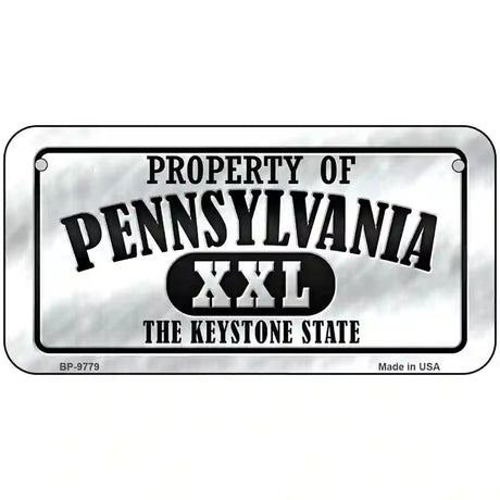 Property Of Pennsylvania Novelty Metal License Plate 6" x 3" (BP)