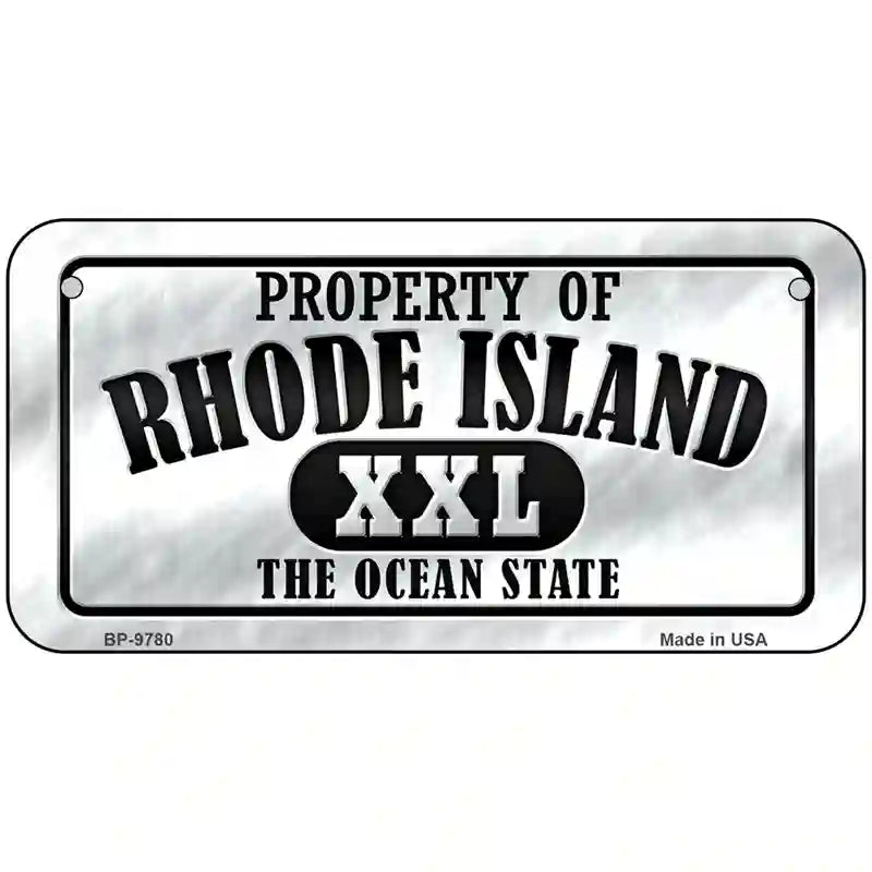 Property Of Rhode Island Novelty Metal License Plate 6" x 3" (BP)