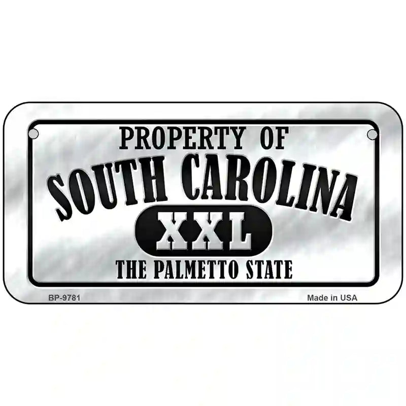 Property Of South Carolina Novelty Metal License Plate 6" x 3" (BP)