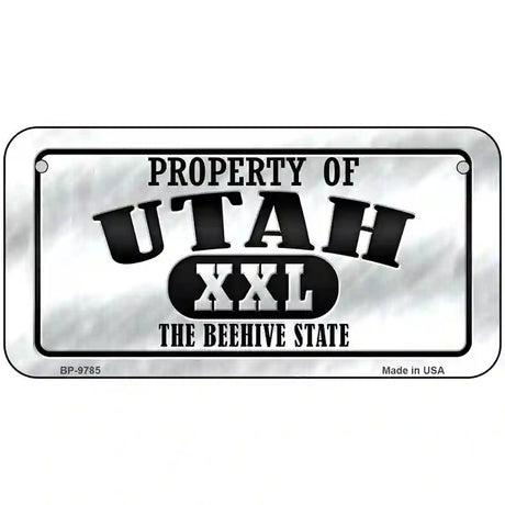 Property Of Utah Novelty Metal License Plate 6" x 3" (BP)