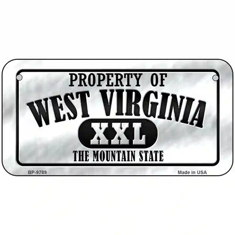 Property Of West Virginia Novelty Metal License Plate 6" x 3" (BP)