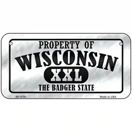 Property Of Wisconsin Novelty Metal License Plate 6" x 3" (BP)