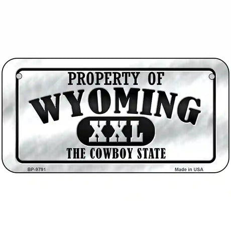 Property Of Wyoming Novelty Metal License Plate 6" x 3" (BP)