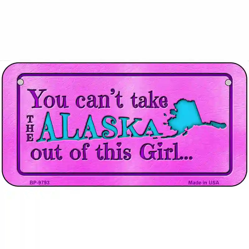 Alaska Girl Novelty Metal License Plate 6" x 3" (BP)