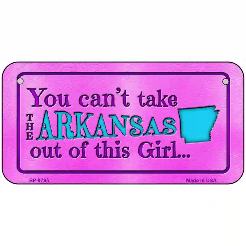 Arkansas Girl Novelty Metal License Plate 6" x 3" (BP)