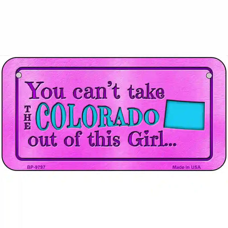 Colorado Girl Novelty Metal License Plate 6" x 3" (BP)