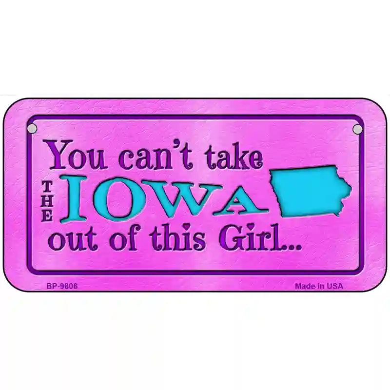 Iowa Girl Novelty Metal License Plate 6" x 3" (BP)