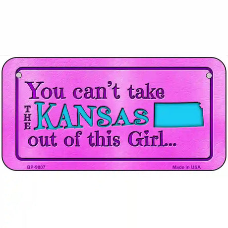 Kansas Girl Novelty Metal License Plate 6" x 3" (BP)