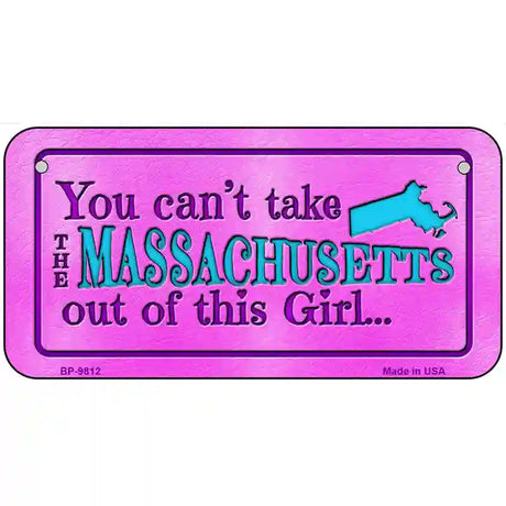 Massachusetts Girl Novelty Metal License Plate 6" x 3" (BP)