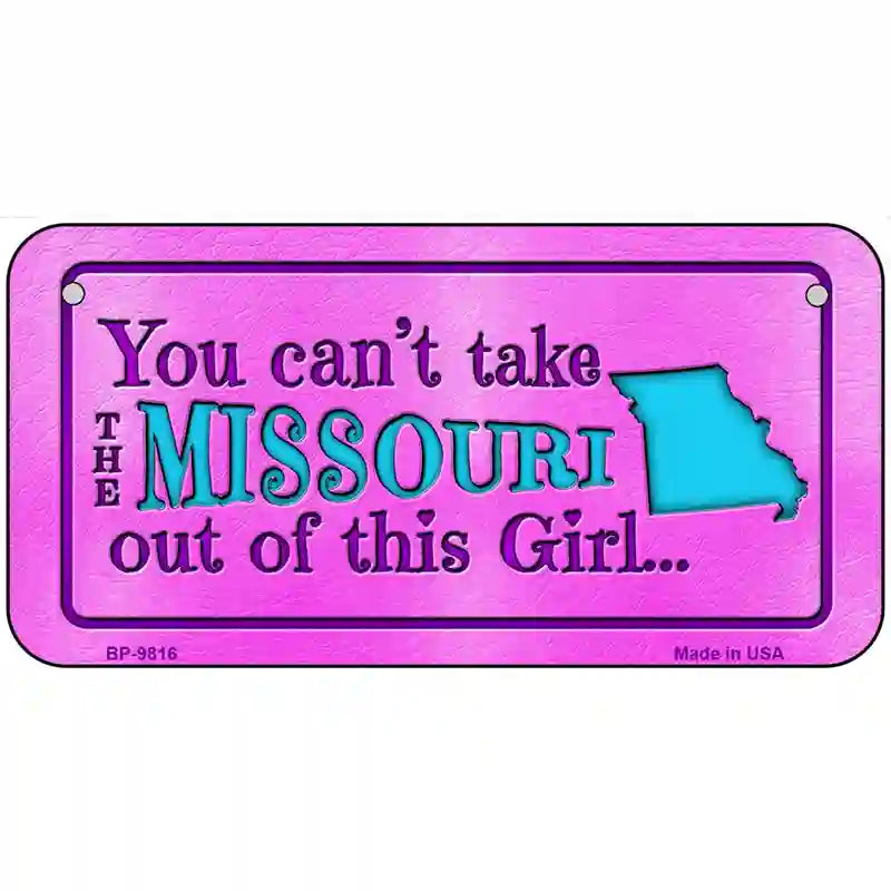 Missouri Girl Novelty Metal License Plate 6" x 3" (BP)