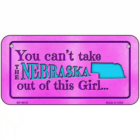 Nebraska Girl Novelty Metal License Plate 6" x 3" (BP)