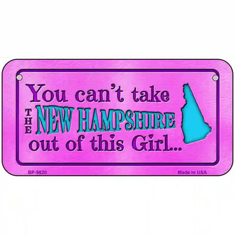 New Hampshire Girl Novelty Metal License Plate 6" x 3" (BP)