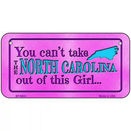 North Carolina Girl Novelty Metal License Plate 6" x 3" (BP)