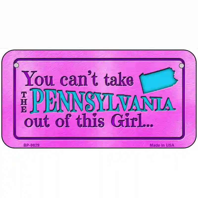 Pennsylvania Girl Novelty Metal License Plate 6" x 3" (BP)