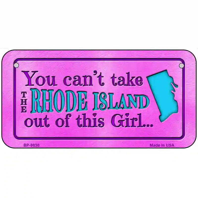 Rhode Island Girl Novelty Metal License Plate 6" x 3" (BP)