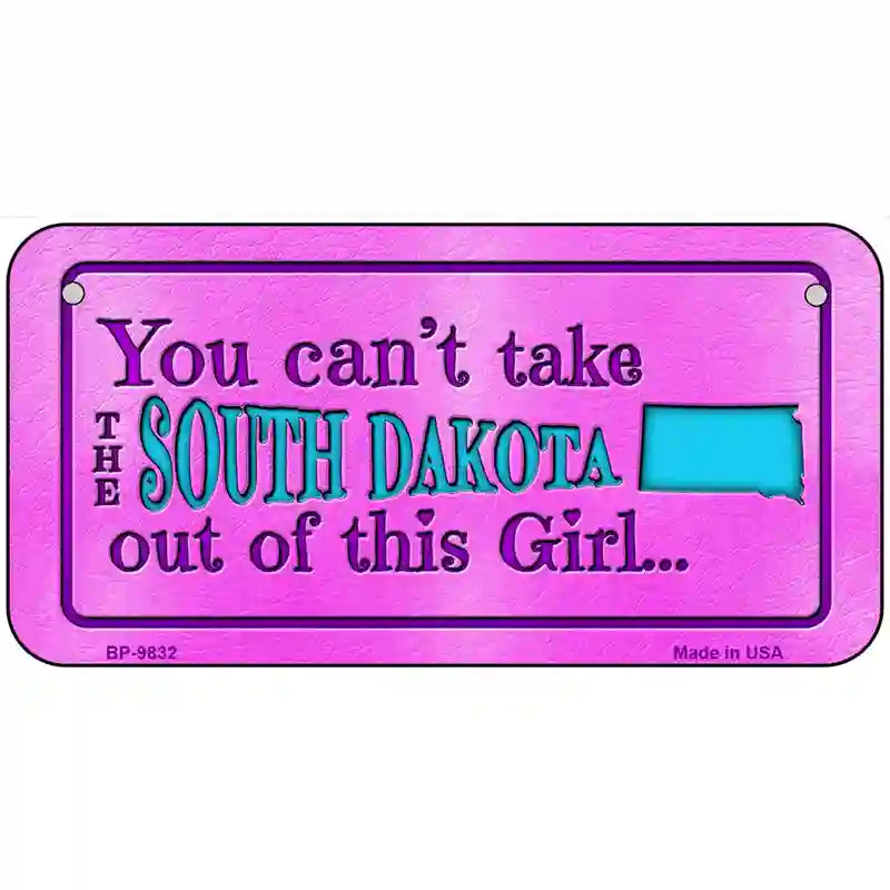 South Dakota Girl Novelty Metal License Plate 6" x 3" (BP)