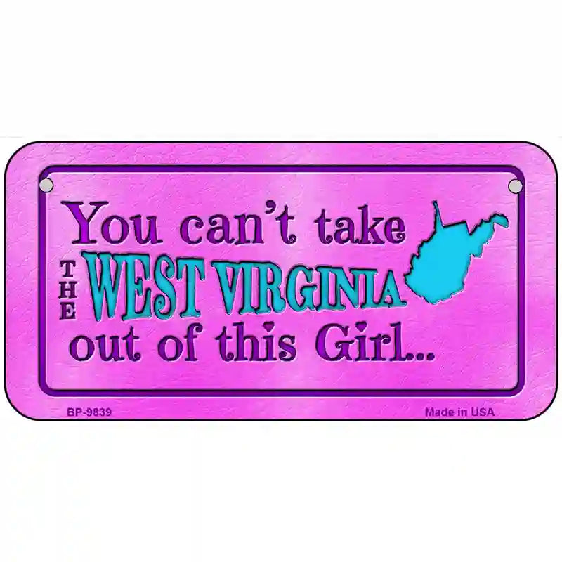 West Virginia Girl Novelty Metal License Plate 6" x 3" (BP)