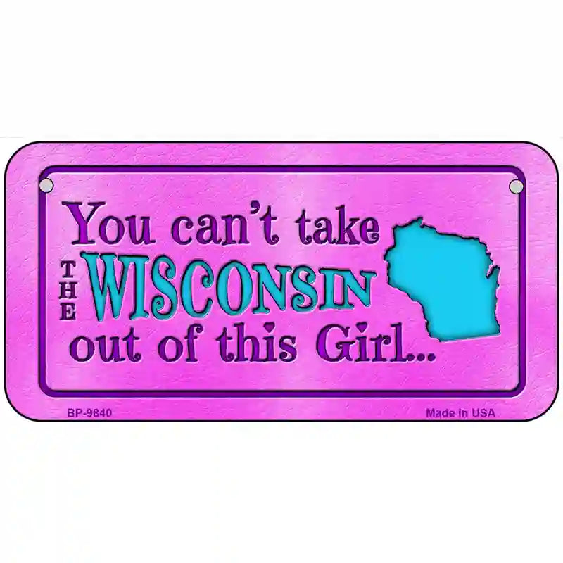 Wisconsin Girl Novelty Metal License Plate 6" x 3" (BP)