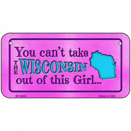 Wisconsin Girl Novelty Metal License Plate 6" x 3" (BP)