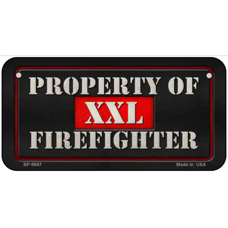 Property Of Firefighter Novelty Metal License Plate 6" x 3" (BP)