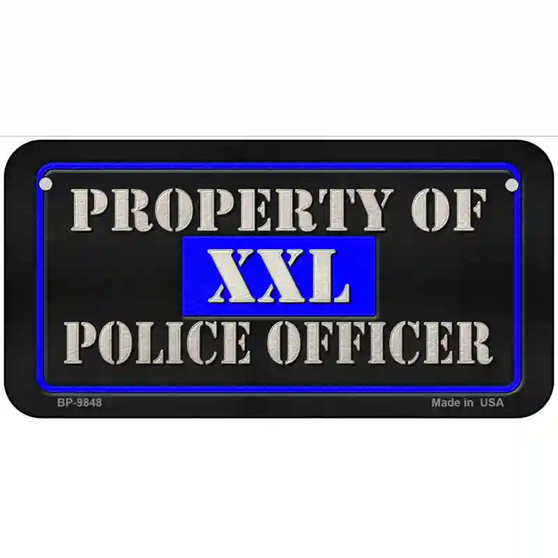 Property Of Police Officer Novelty Metal License Plate 6" x 3" (BP)