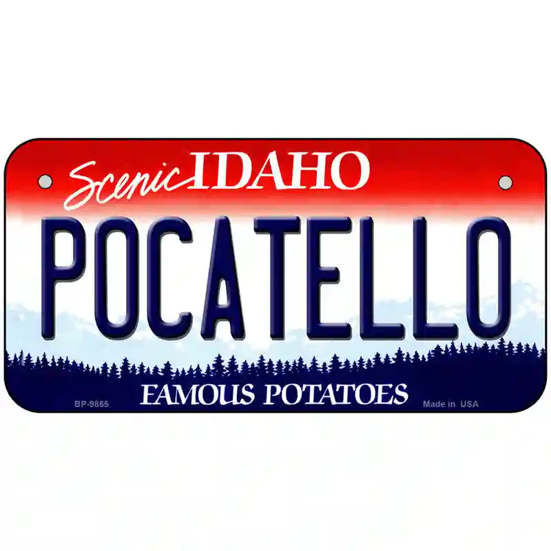 Pocatello Idaho Metal Novelty License Plate 6" x 3" (BP)