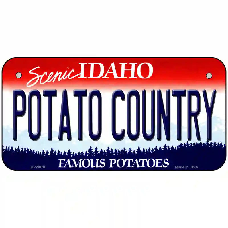 Potato Country Idaho Metal Novelty License Plate 6" x 3" (BP)