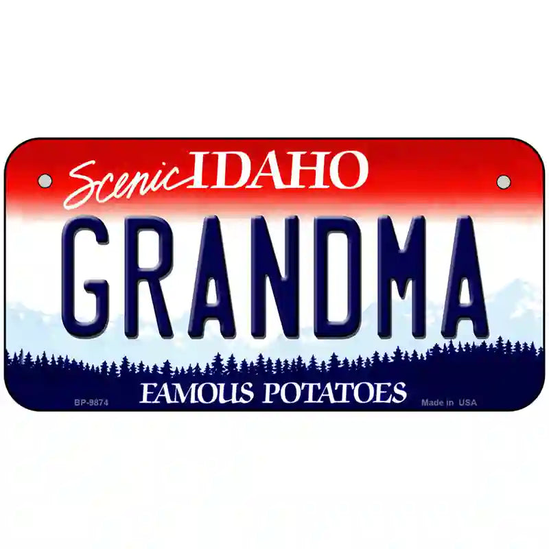 Grandma Idaho Metal Novelty License Plate 6" x 3" (BP)