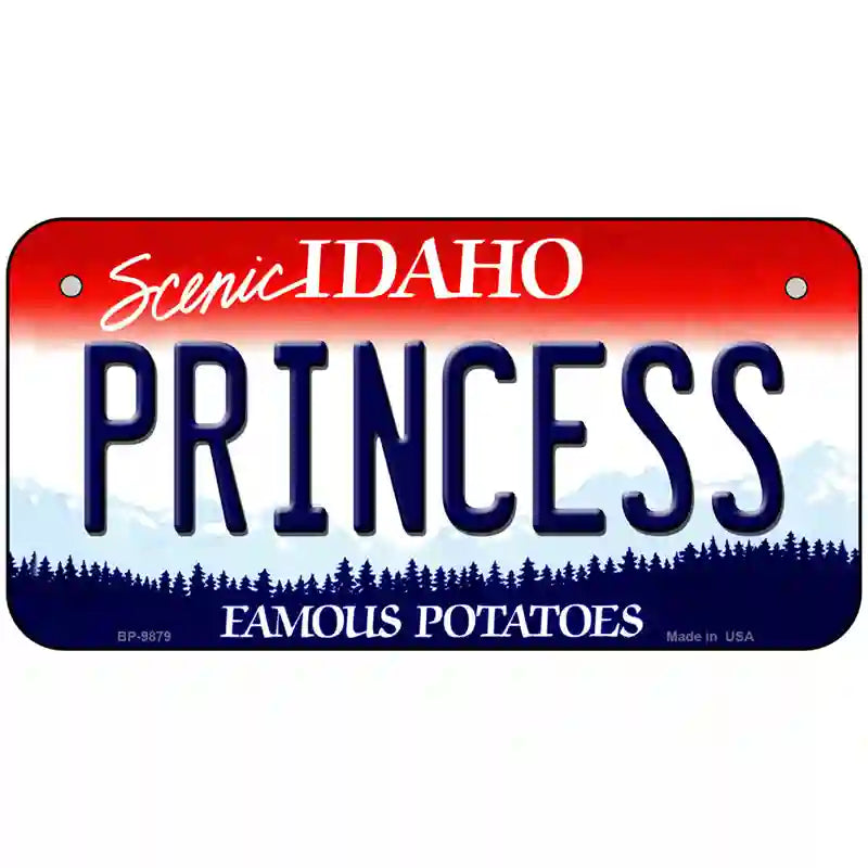 Princess Idaho Metal Novelty License Plate 6" x 3" (BP)