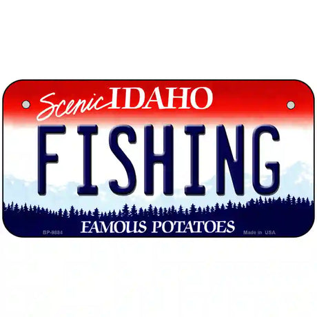 Fishing Idaho Metal Novelty License Plate 6" x 3" (BP)