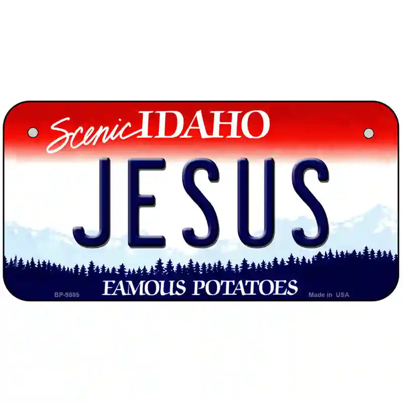 Jesus Idaho Metal Novelty License Plate 6" x 3" (BP)