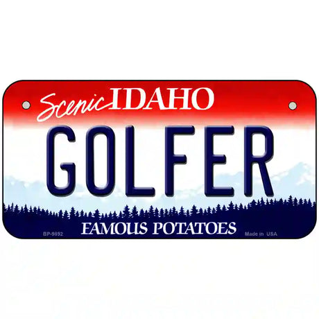 Golfer Idaho Metal Novelty License Plate 6" x 3" (BP)