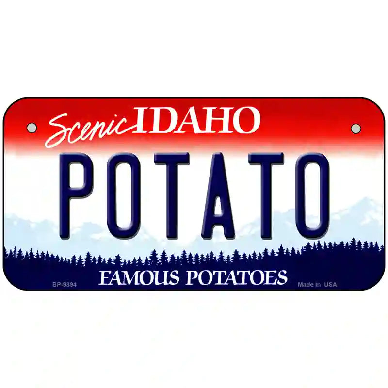 Potato Idaho Metal Novelty License Plate 6" x 3" (BP)